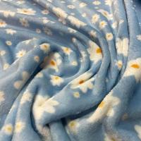 Polaire doudou bleu a fleurs blanc jaune0