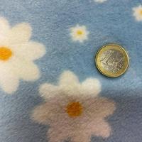Polaire doudou bleu a fleurs blanc jaune3