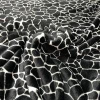Polaire doudou imprime girafe noir blanc