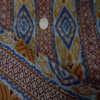 Polaire epaisse a motifs ton rouille bleu0