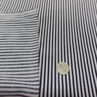 vente de popeline coton 100% blanche imprimé fine rayure noire pas cher