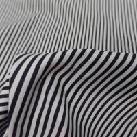 vente de popeline coton 100% blanche imprimé fine rayure noire a Marseille