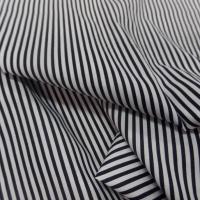 vente de popeline coton 100% blanche imprimé fine rayure noire en ligne