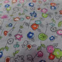Popeline coton 100 imprime fleurs bleu orange vert et rose0