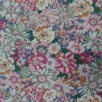 TISSU popeline-coton-100-imprime-fleurs-ton-rose-pastel
