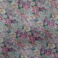 Popeline coton 100 imprime fleurs ton rose pastel