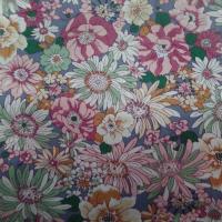 popeline coton 100% imprimé fleurs ton rose pastel en ligne