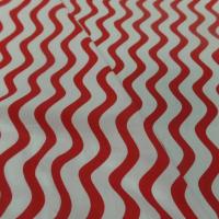popeline coton blanche a bandes rouge