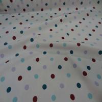 Popeline coton blanche a pois