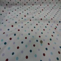 Popeline coton blanche a pois