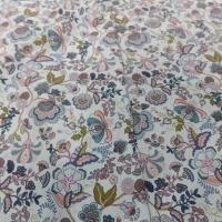 popeline coton blanche imprimé motifs fleurs multicolore en ligne
