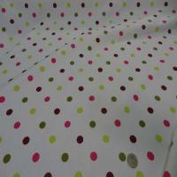 Popeline coton blanche imprime pois multicolore02