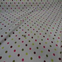 Popeline coton blanche imprime pois multicolore2
