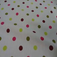 Popeline coton blanche imprime pois multicolore4