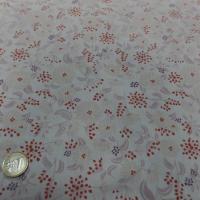 Popeline coton blanche imprime style liberty fleurs multicolore