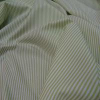 Popeline coton blanche raye vert tilleul