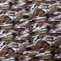 Popeline coton imprimé armée camouflage ton blanc marron noir