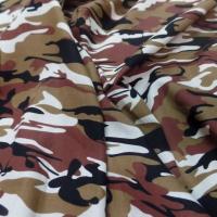 Popeline coton imprime armee camouflage ton blanc marron noir2
