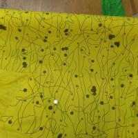 Popeline coton lycra jaune imprime2