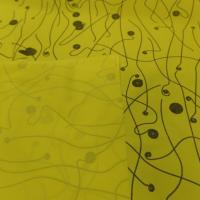 Popeline coton lycra jaune imprime4