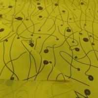 Popeline coton lycra jaune imprime5
