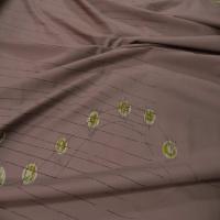 Popeline coton lycra ton taupe imprime anis8
