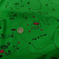 Popeline coton lycra vert imprime2