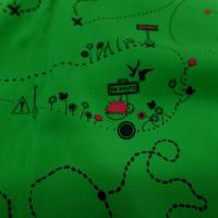 Popeline coton lycra vert imprime3