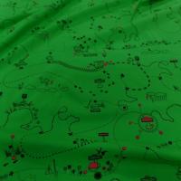 Popeline coton lycra vert imprime96