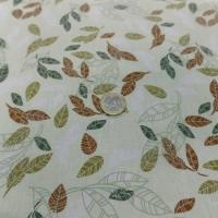 Popeline coton vert pastel imprime feuilles2