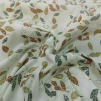 Popeline coton vert pastel imprime feuilles9