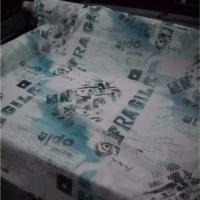 Resille blanche imprime bleu