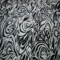Resille blanche imprime motif bleu nuit annee 70