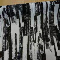 Resille blanche imprime noir