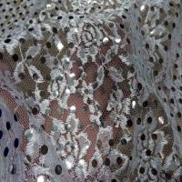 Resille dentelle blanche a paillettes