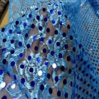 Resille dentelle bleu a paillettes0