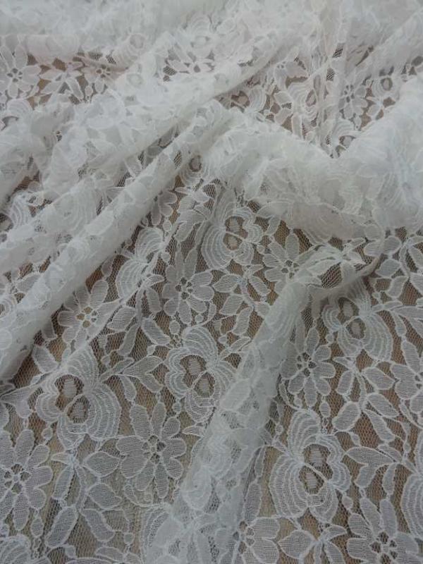 Resille dentelle lycra blanc casse