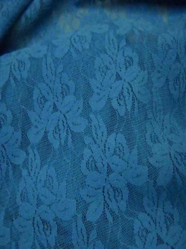 Resille dentelle lycra ton bleu