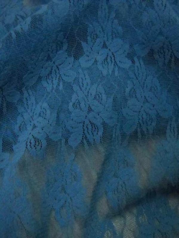 Resille dentelle lycra ton bleu