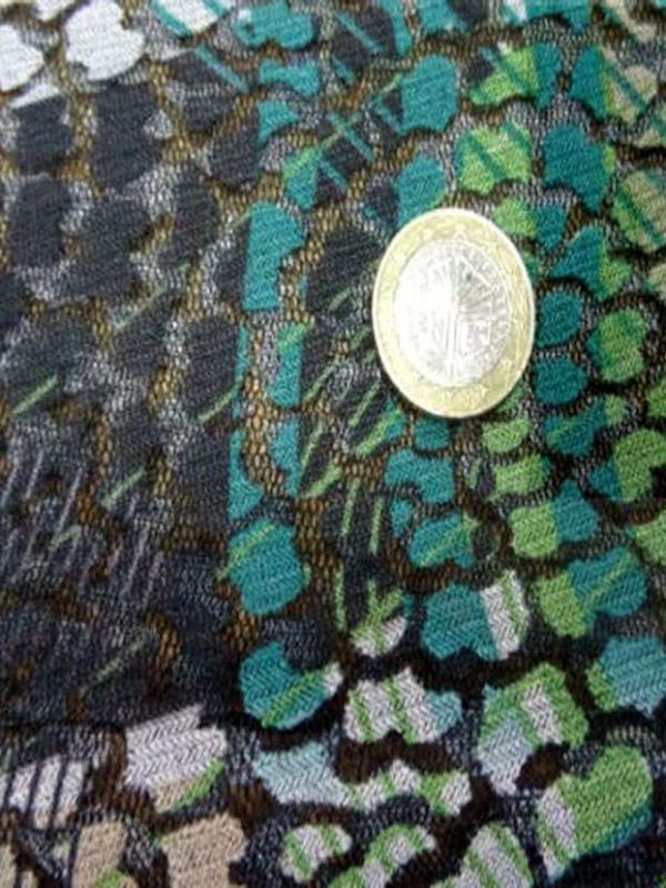 Resille faconne aspect dentelle noir et vert0