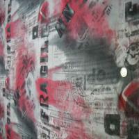 Resille grise imprime gris fonce rouge fragile8