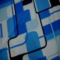Resille imprime annee 70 ton bleu4