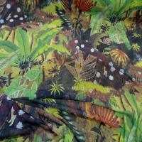 Resille imprime feuillage ton vert marron