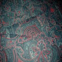 Resille imprime gris rouge