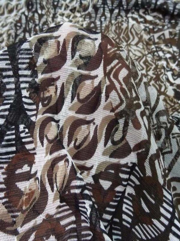Resille imprime ton marron beige