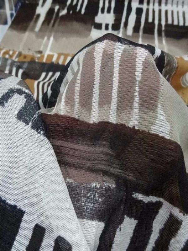 Resille imprime ton taupe marron beige
