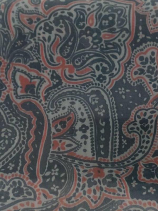 Resille lycra dans les 2 sens imprimegris fonce et rouge orange05