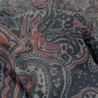 Resille lycra dans les 2 sens imprimegris fonce et rouge orange9