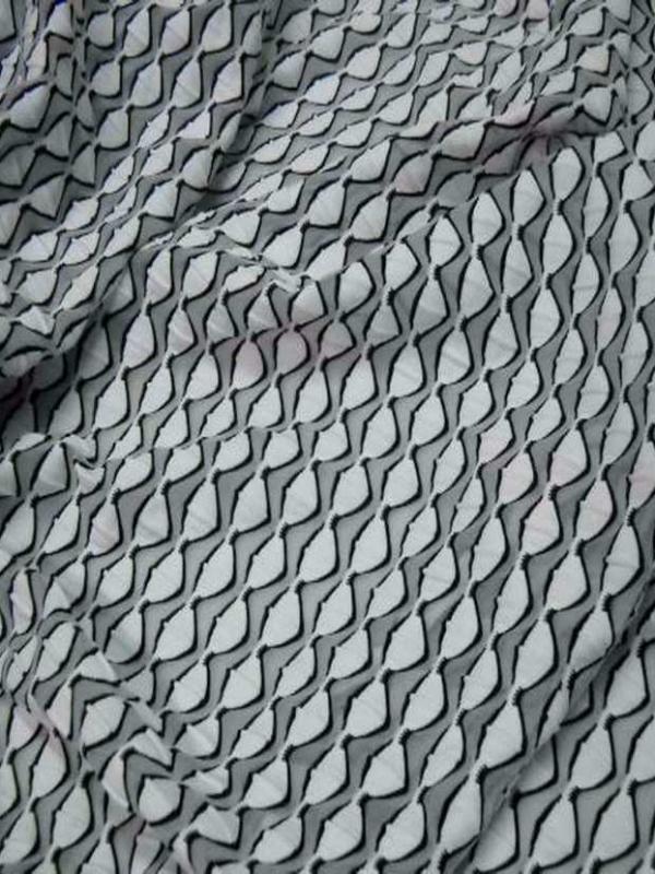 Resille lycra faconne noir blanc