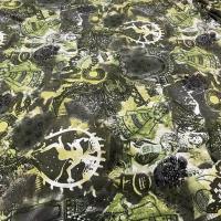 Resille lycra imprime ton de vert 1